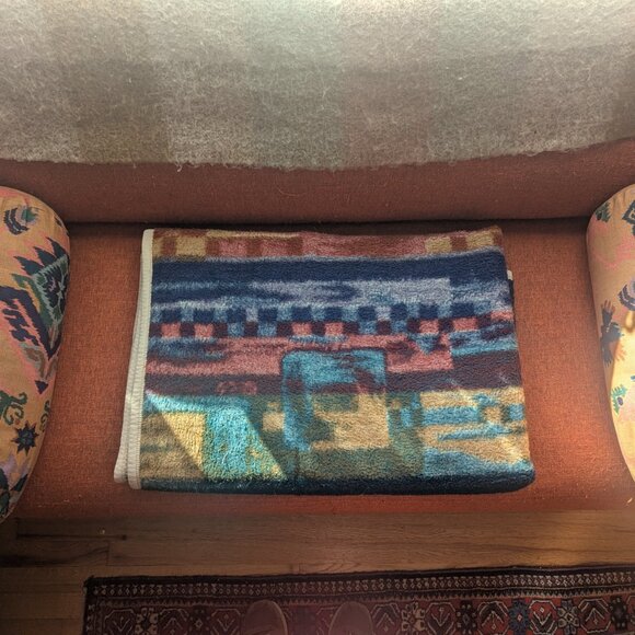 Biederlack Southwestern Style Blanket Reversible Fleece Native Inspired Abstract - Picture 5 of 9